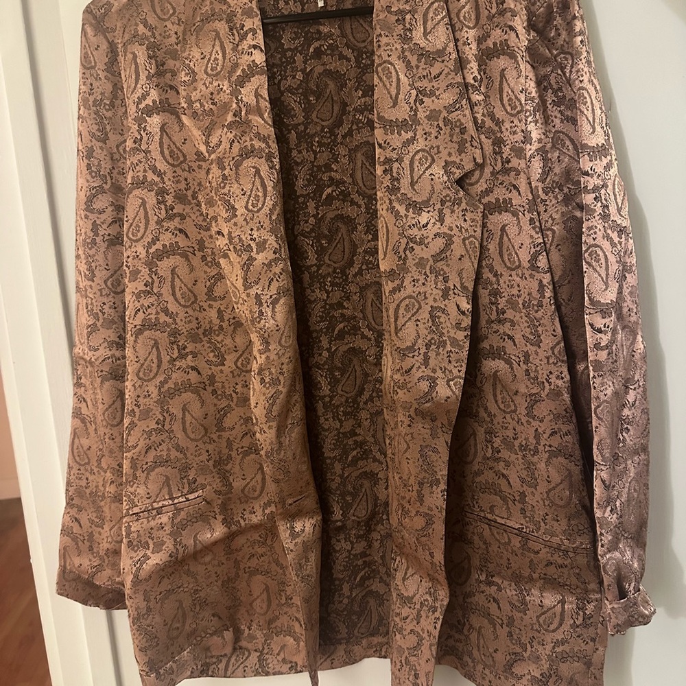 Paisley Patterned Pink Blazer - Free People